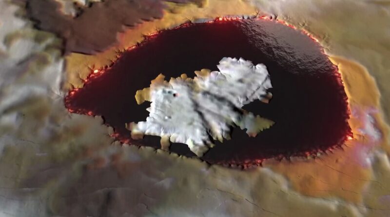La NASA ha captado algo alucinante en Ío, la luna de Júpiter: un lago de lava donde crece una montaña lisa como el vidrio