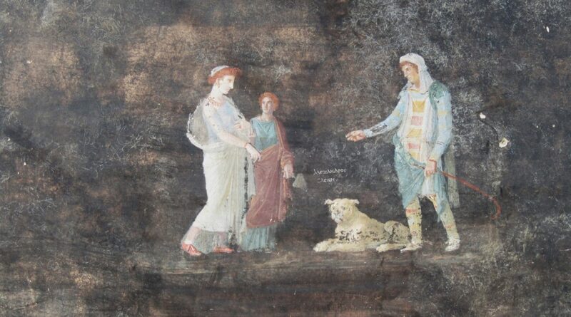Una “sala negra” de banquetes con dos frescos idealmente conservados, el nuevo hallazgo entre las ruinas de Pompeya